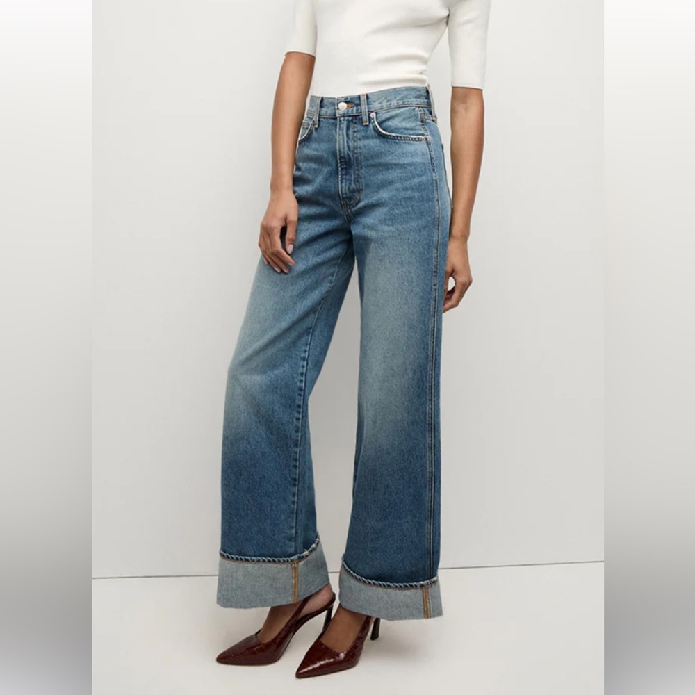 Veronica Beard taylor high rise wise leg jeans in color rebel stone - size 25